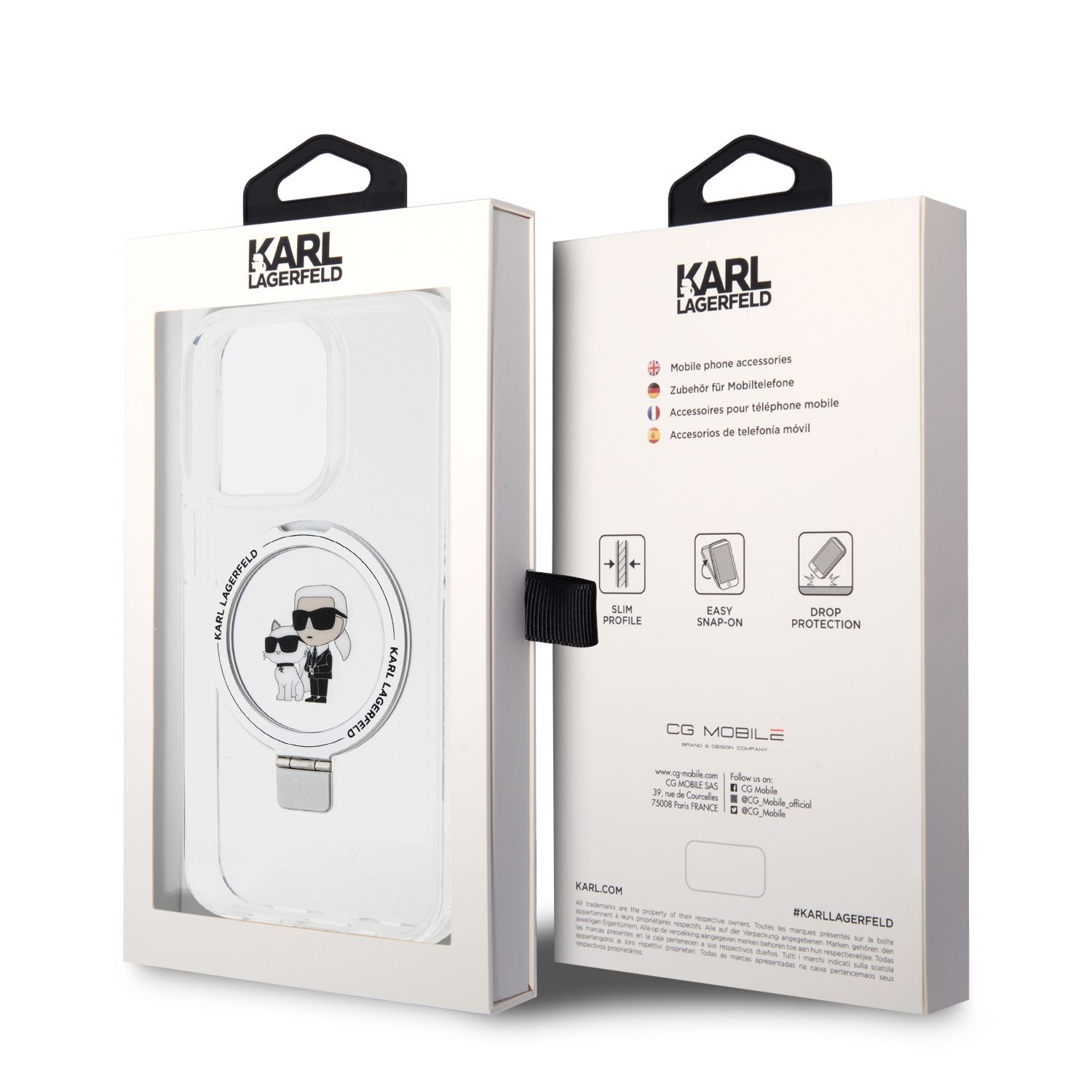 Apple iPhone 15 Pro Max KARL LAGERFELD KLHMP15XHMRSKCH MagSafe Ringstand H