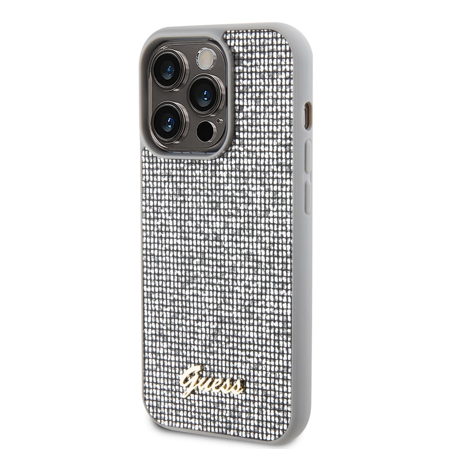 Apple iPhone 15 Pro GUESS GUHCP15LPMSDGSS Hátlap - Ezüst