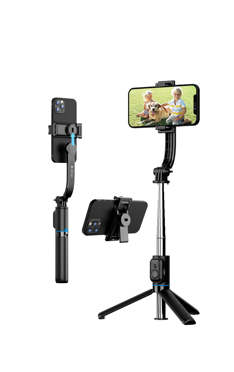 Devia Tripod Stand Multifunkciós Wireless Selfie Bot - Fekete