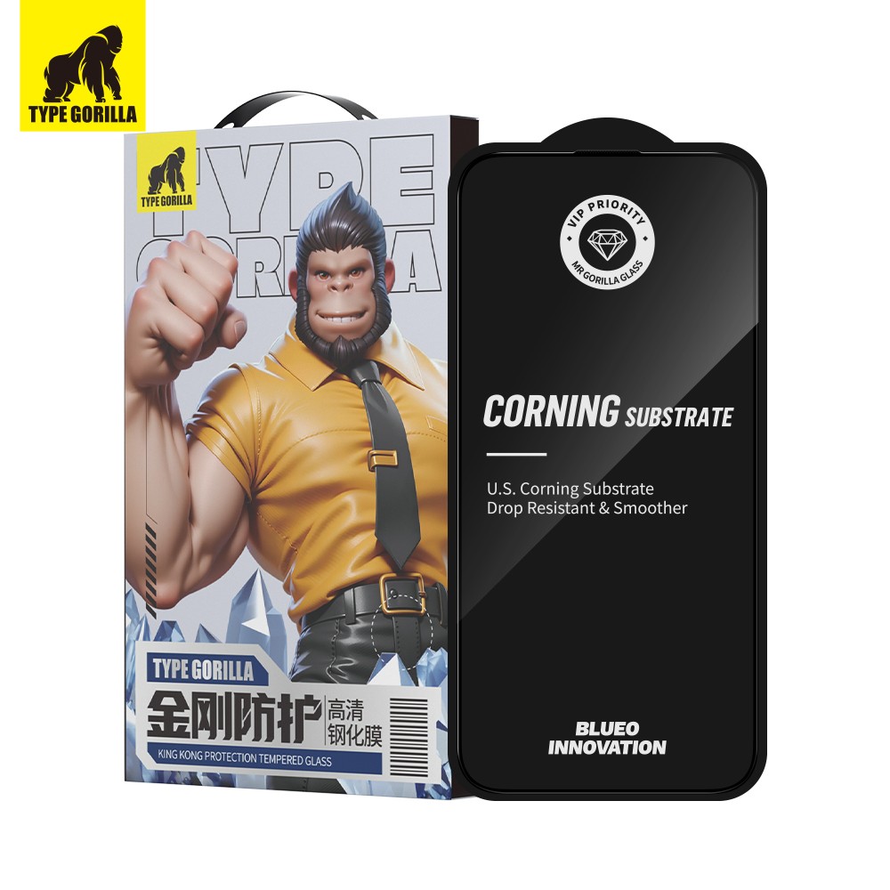 Apple iPhone 15 Pro TG ESD King Kong Corning Gorilla 2.5D Üvegfólia - Feke