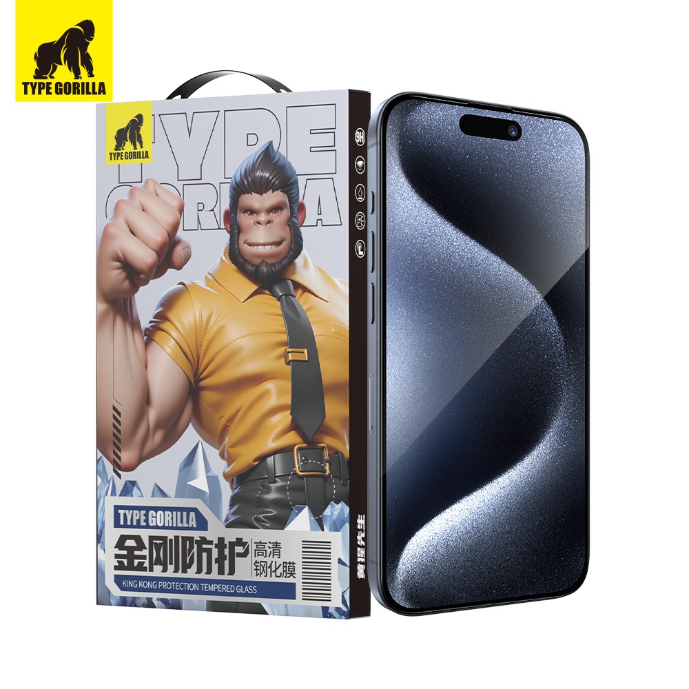 Apple iPhone 14 Pro TG ESD King Kong Corning Gorilla 2.5D Üvegfólia - Feke