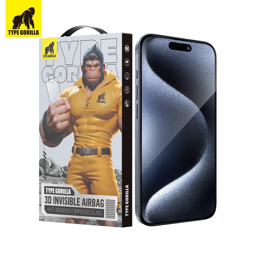 Apple iPhone 15 Pro TG Invisible Airbag Anti-Broken 3D Full Üvegfólia - Fe