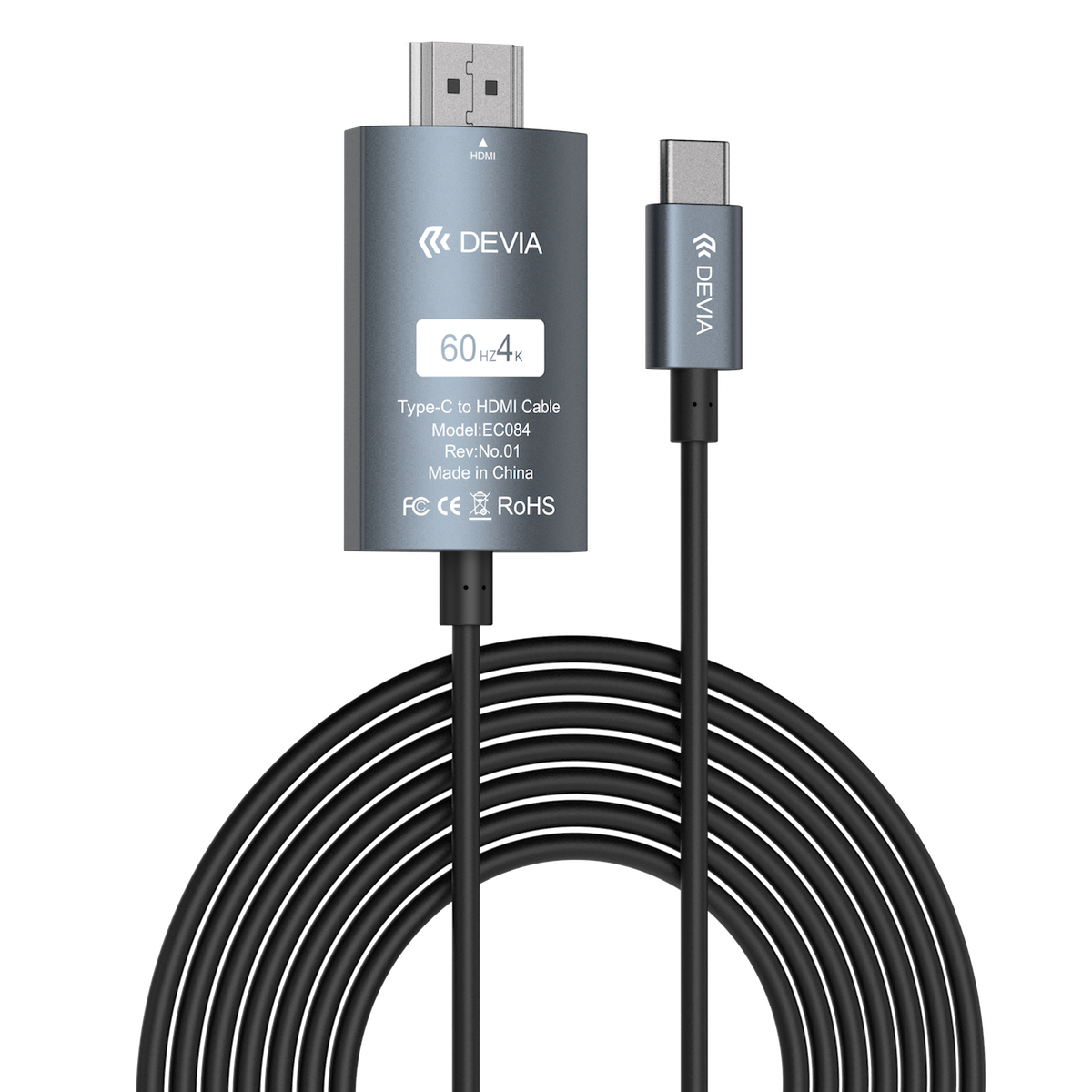 DEVIA EC084 (update) Storm USB Type-C 2M 4K HDMI Kábel - Fekete