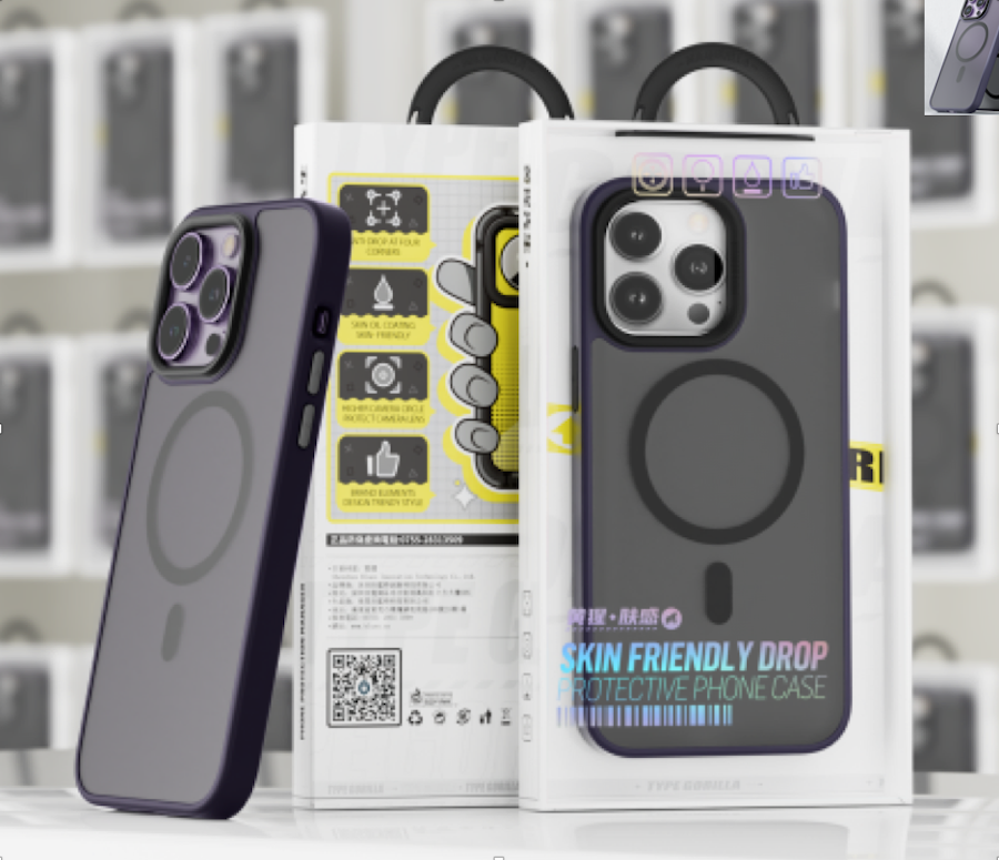 Apple iPhone 14 Pro TG Skin Friendly Drop Magsafe Hátlap - Lila