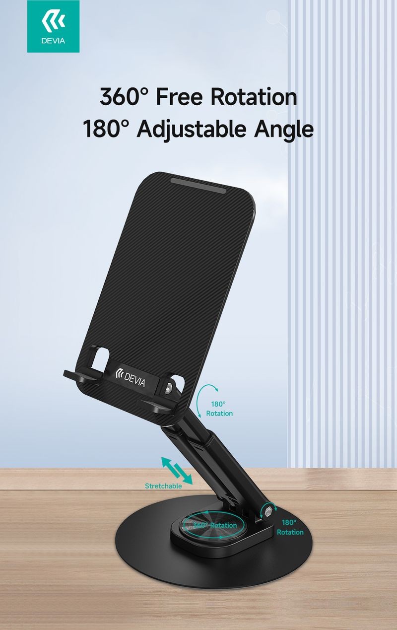 Devia Desktop Folding Asztali Tablet Tartó - Fekete