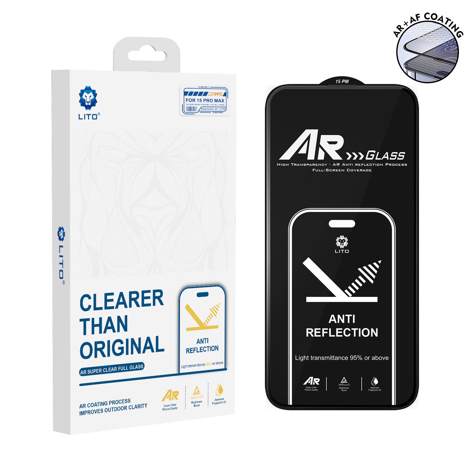Apple iPhone 13 Pro Max/14 Plus Lito HD+ Ultra AR 2.5D Full Üvegfólia - Fe
