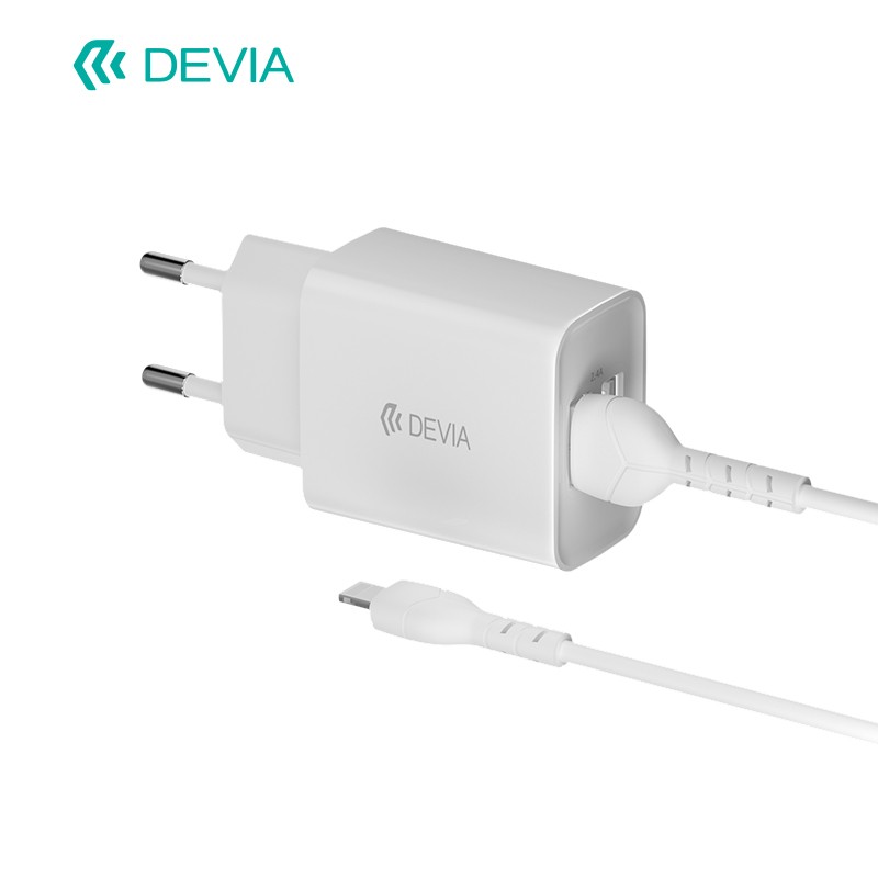 Devia RLC-526 Smart 2.4A 2xUSB Hálózati Töltőfej + 1m Lightning Töltőkábel