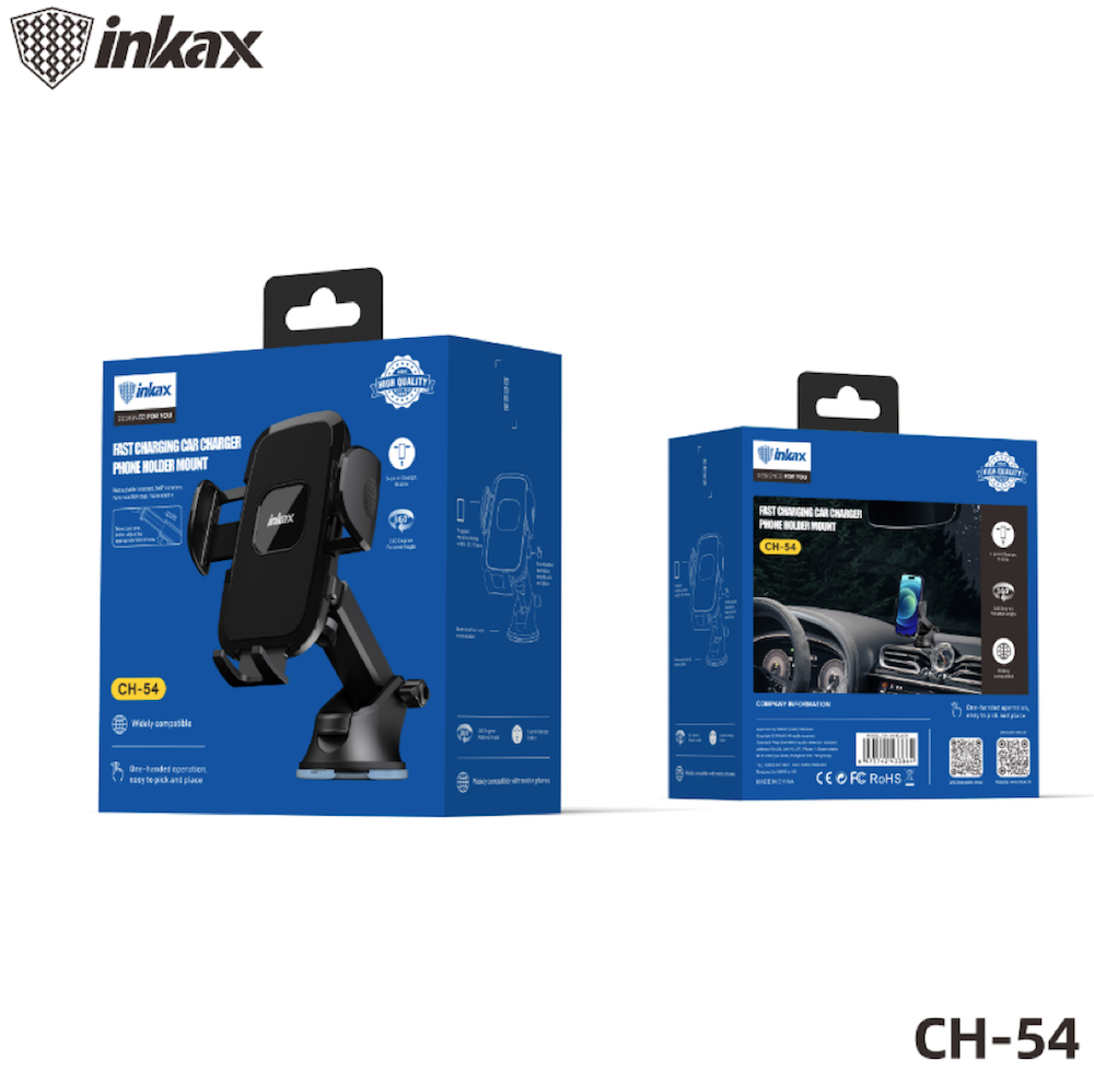 INKAX CH-54 Suction Cup Autós Tartó - Fekete