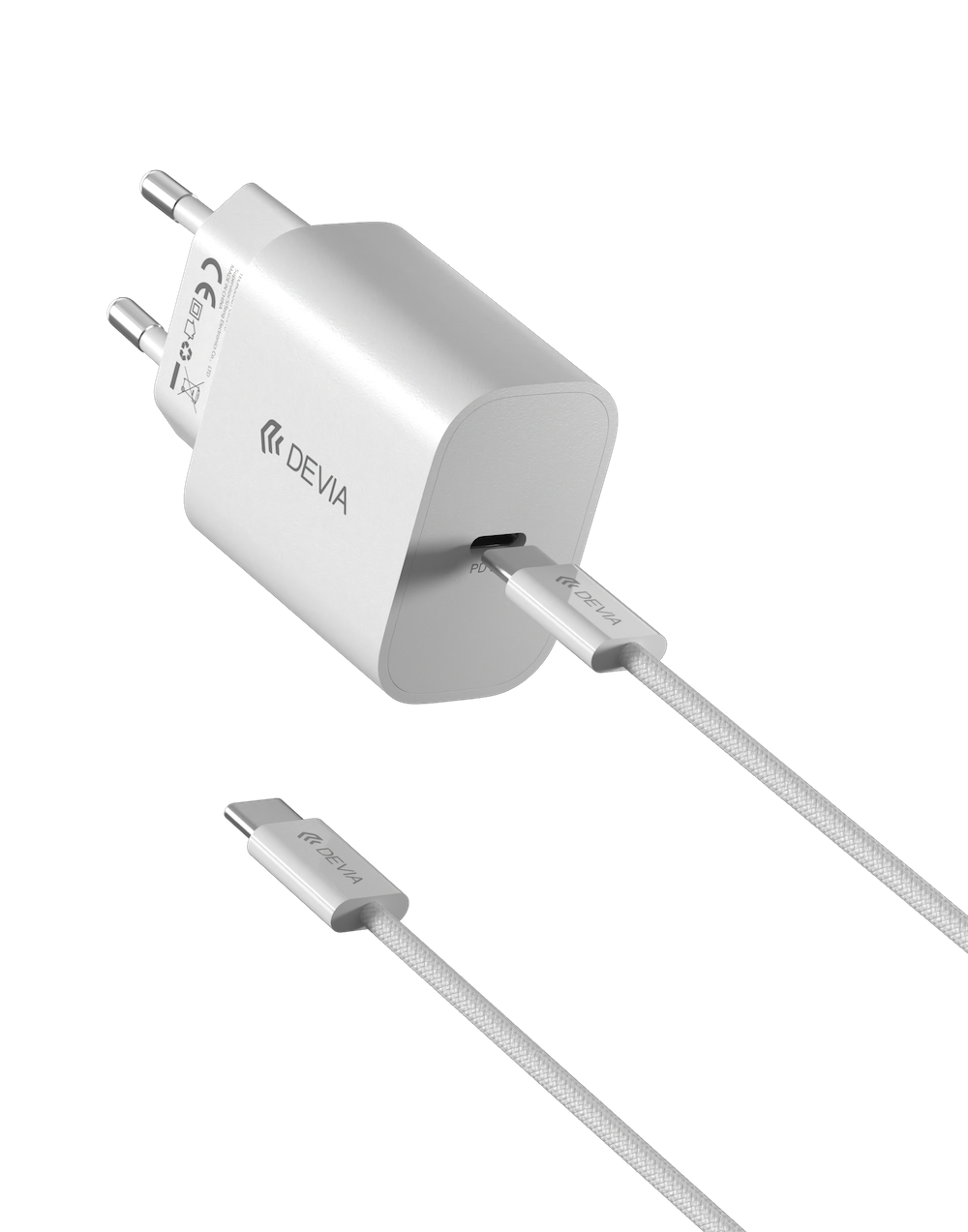 Devia RCE-3005CL Smart PD 30W GaN Hálózati Töltőfej + USB Type-C PD Kábel-