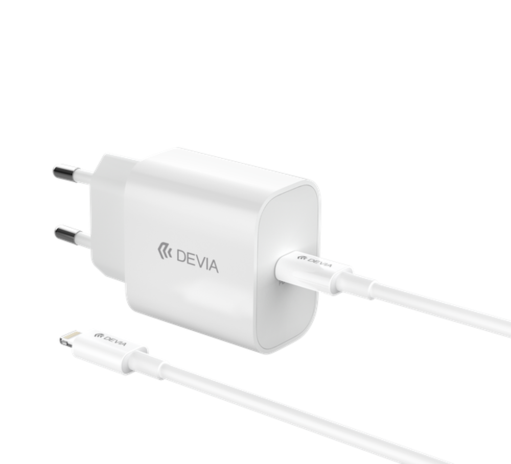 Devia RCE-3005CL Smart PD 30W GaN Hálózati Töltőfej + Lightning PD Kábel- 
