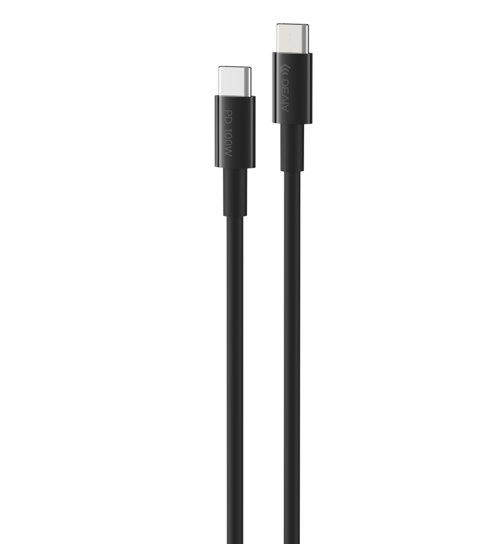 DEVIA EC317 Smart PD 100W USB Type-C 1.5M Adatkábel - Fekete