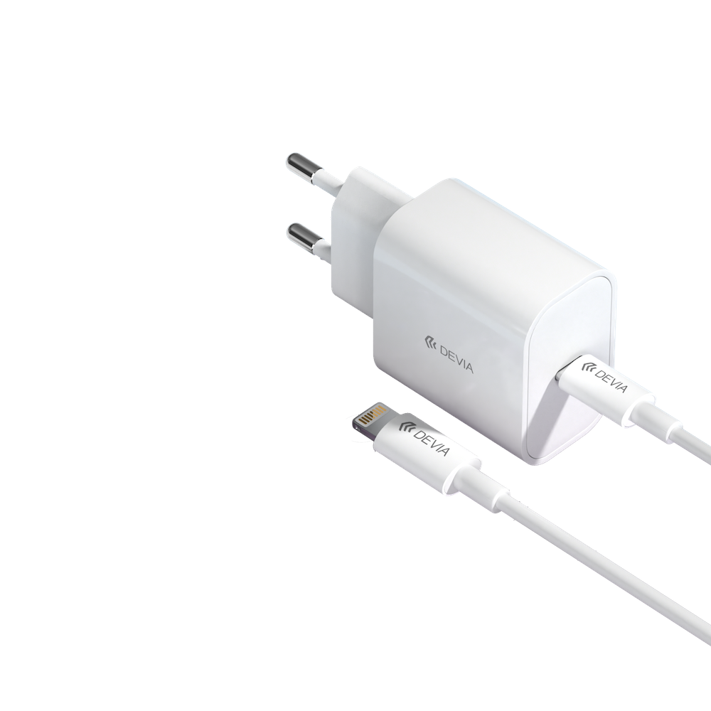 Devia RLC-511 Smart PD 20W Hálózati Töltőfej + PD Lightning Töltőkábel - F