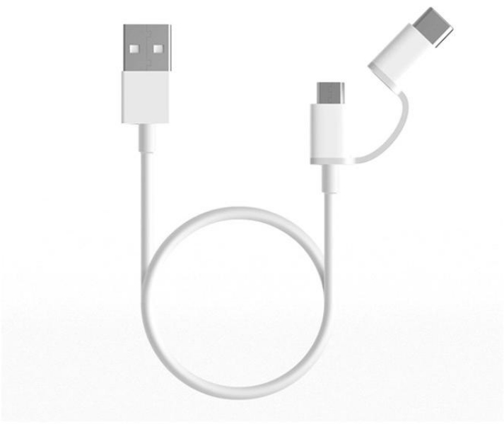 XIAOMI SJV4083TY Micro USB/Type-C 2IN1 Bulk Adatkábel - Fehér