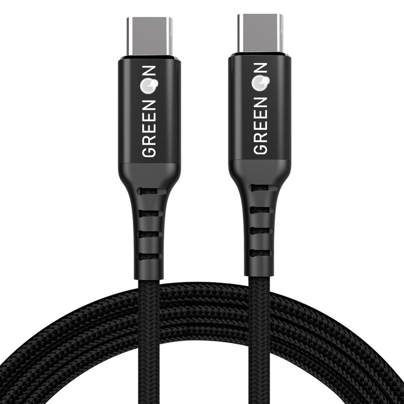 Green On GR09 PD 60W USB Type-C 1.2M Adatkábel - Fekete