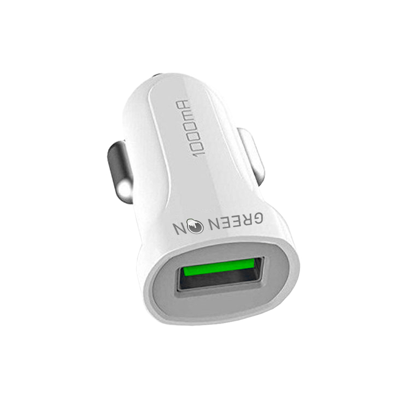 Green On DL-C17 1A USB Autós Töltő és Type-C Adatkábel - Fehér