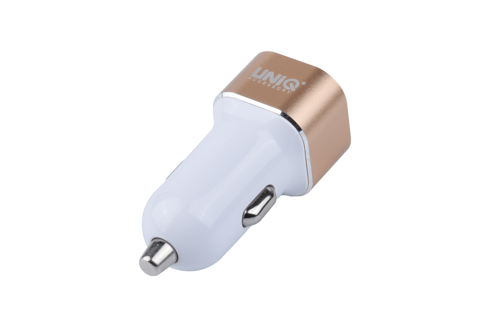 UNIQ 1xUSB 2.4A Autós Töltőfej + Micro USB 1M Adatkábel - Rose Gold