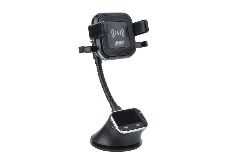 UNIQ Bluetooth FM Transmitter és Suction Pad Autóstartó - Fekete