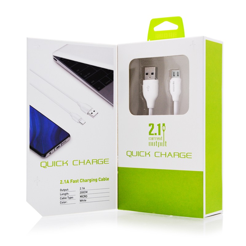 Green On LS373 Micro USB 3M Adatkábel - Fehér