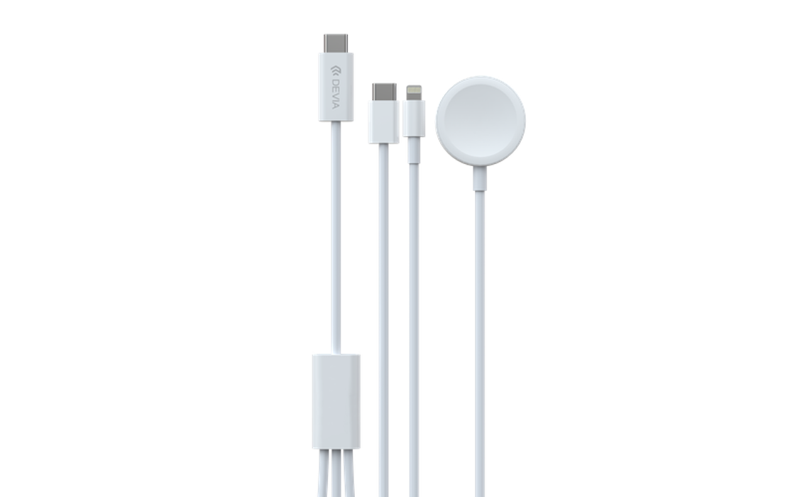 DEVIA EA520 Smart 3in1 Magnetic Wireless Apple iWatch Töltő - Fehér