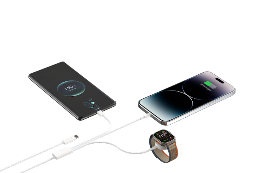 DEVIA EA520 Smart 3in1 Magnetic Wireless Apple iWatch Töltő - Fehér
