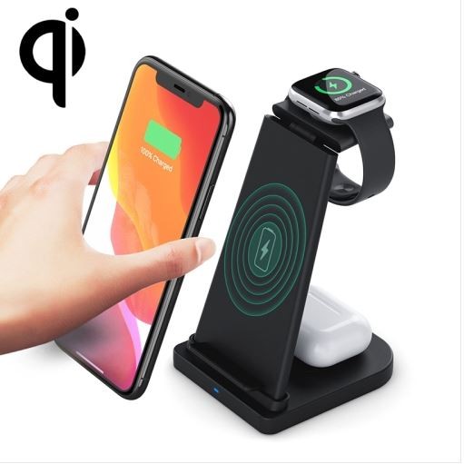 HQ-UD21 3in1 Wireless Asztali Töltő - Fekete