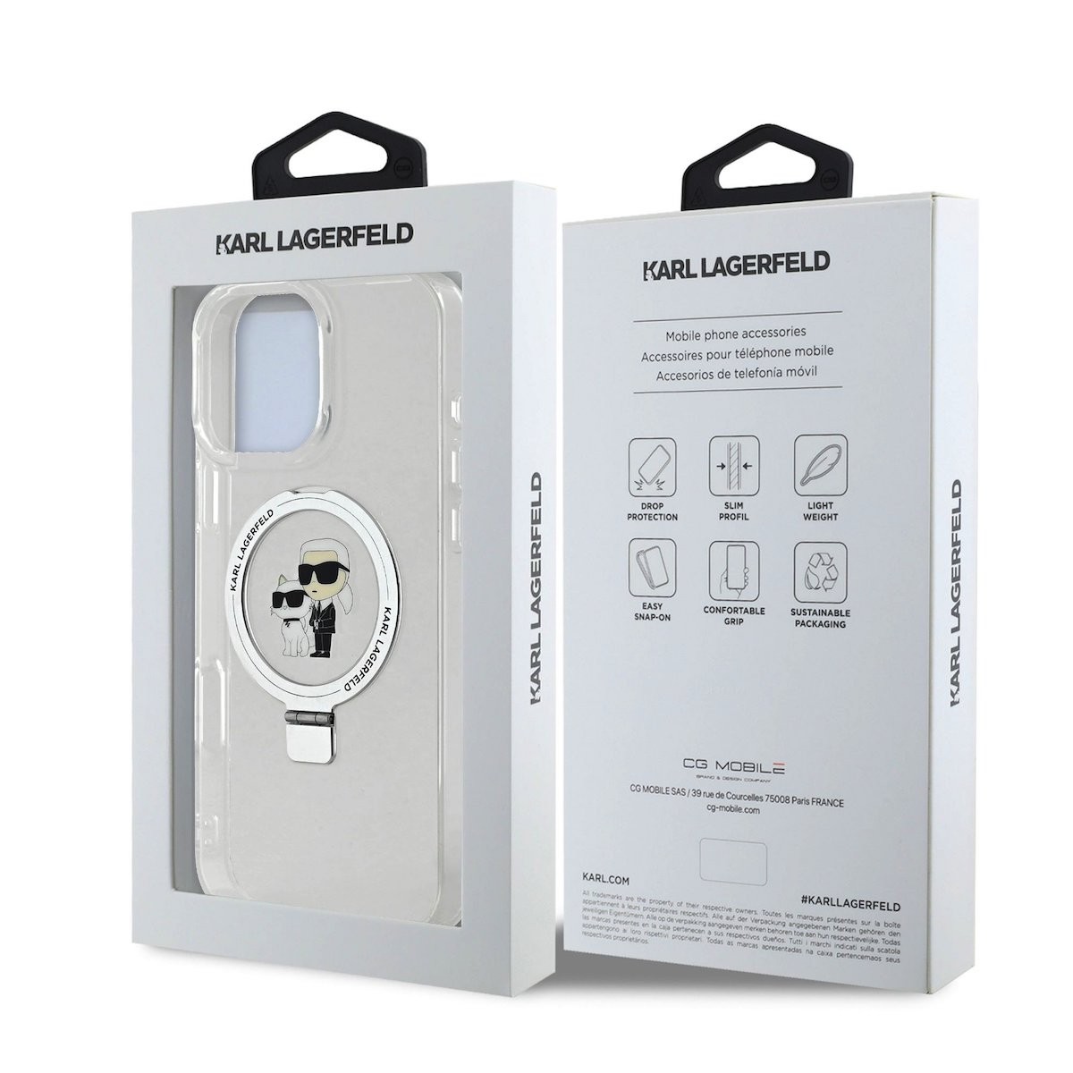 Apple iPhone 16 Pro KARL LAGERFELD KLHMP16LHMRSKCH MagSafe Ringstand Hátla