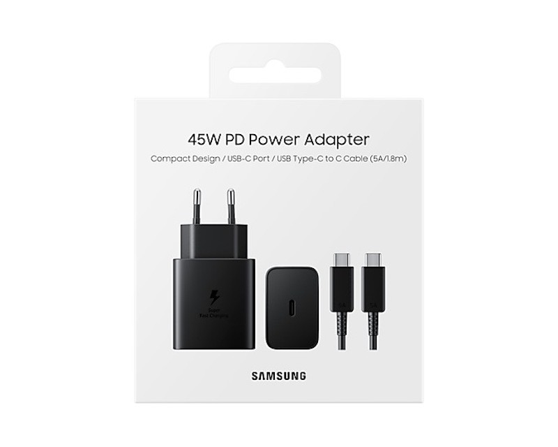 Samsung EP-T4511XBEGEU 45W Hálózati PD Töltőfej + PD Kábel - Fekete