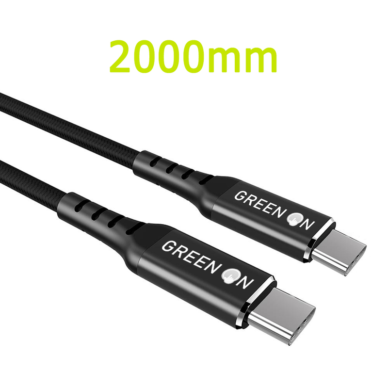 Green On GR10 PD 60W USB Lightning PD 2M Adatkábel - Fekete