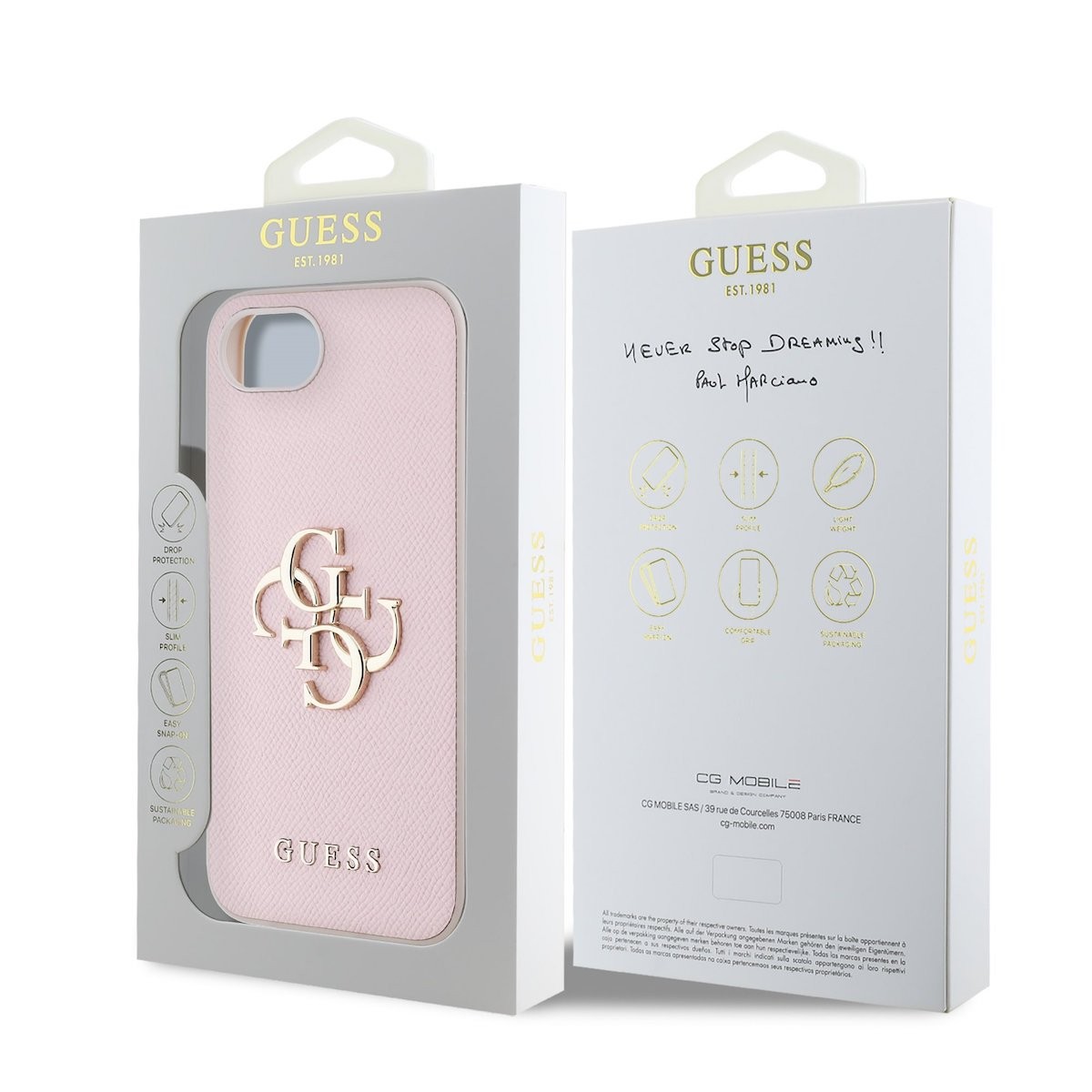 Apple iPhone 16e GUESS GUHCPSE4PGT4MBP Hátlap - Rózsaszín
