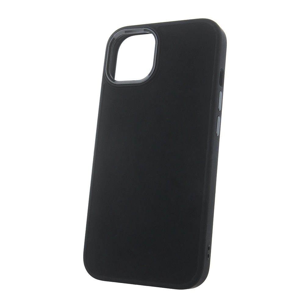 Apple iPhone 16 Silicon Satin Hátlap - Fekete