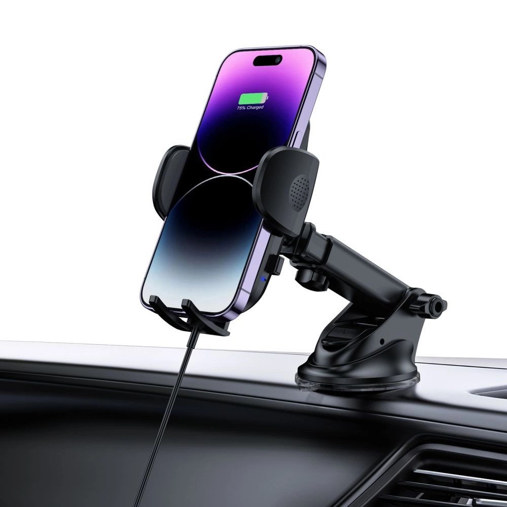 Tech-Protect CM15W-V1 Automata 2in1 Wireless Autós Töltő és Tartó - Fekete