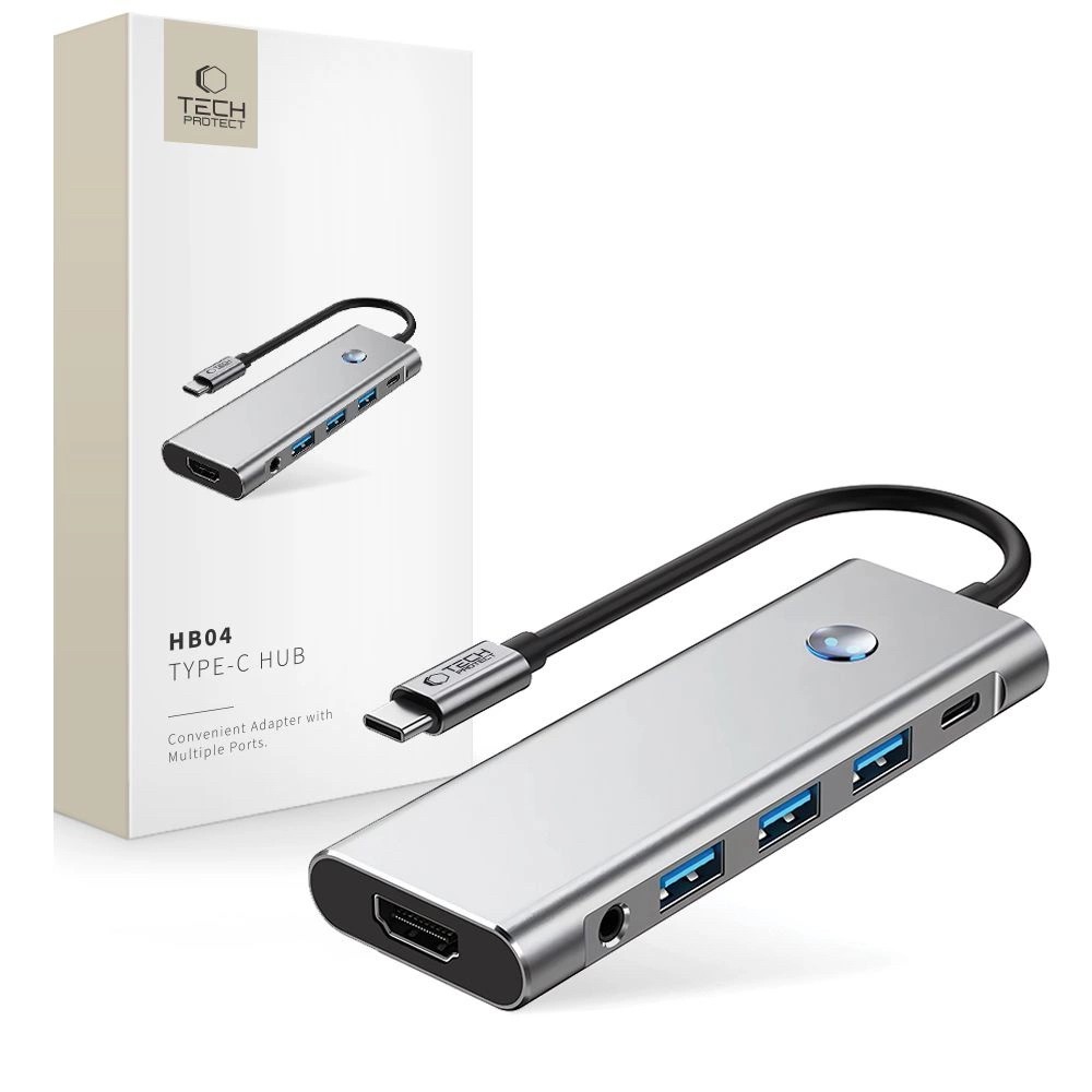 Tech-Protect HB04 HUB Adapter 9in1 USB-C + USB2.0 + USB3.0 + HDMI 4K 60Hz