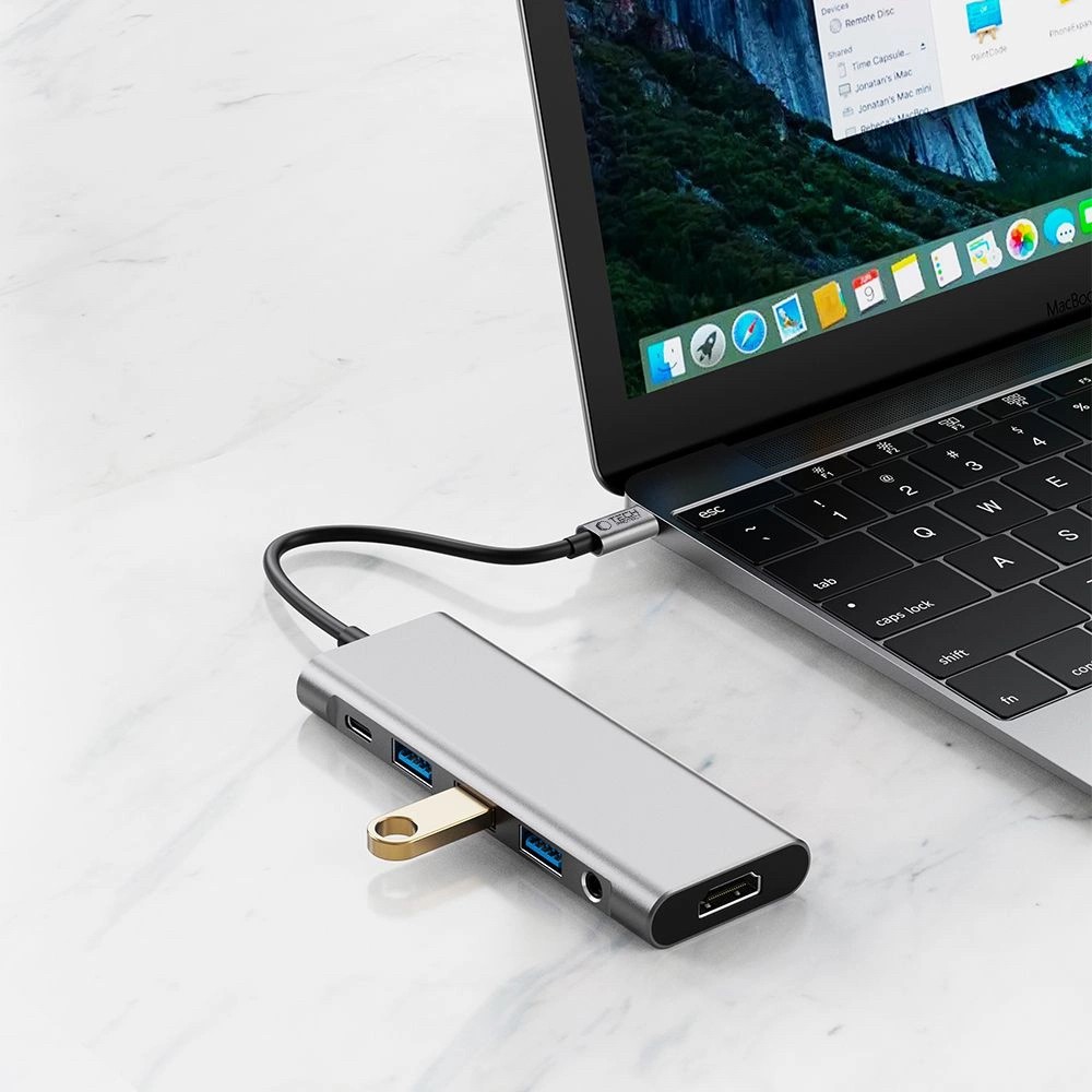 Tech-Protect HB04 HUB Adapter 9in1 USB-C + USB2.0 + USB3.0 + HDMI 4K 60Hz