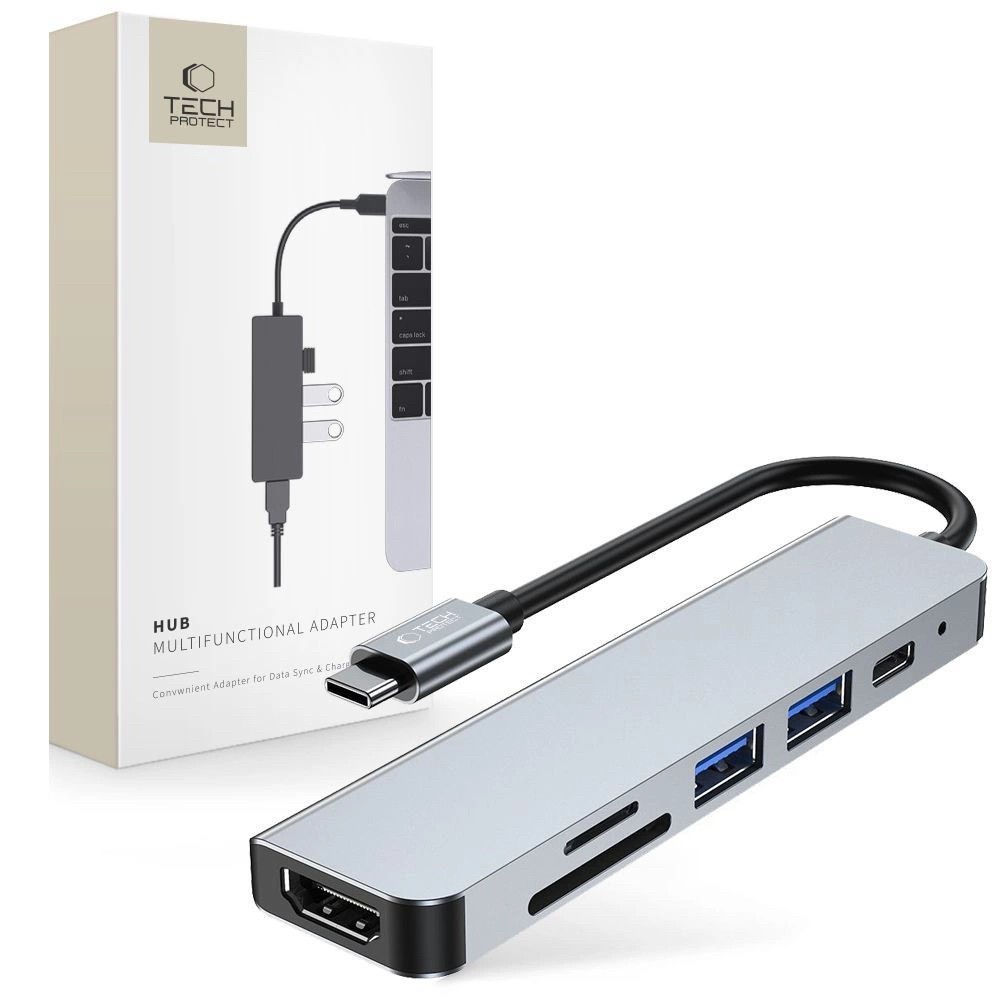 Tech-Protect V4 6in1 USB-C - USB-A 3.0 / USB-A 2.0 / USB-C / HDMI / micro