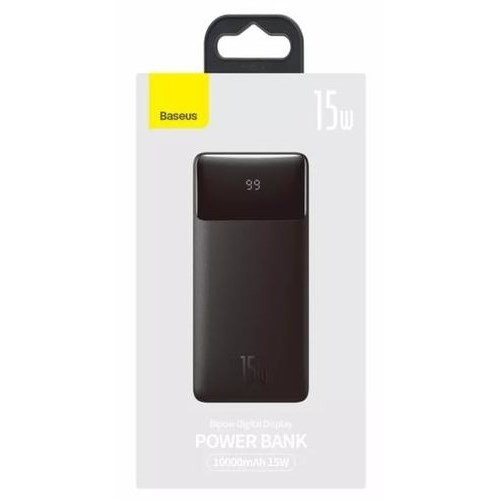 Baseus Bipow Digital 15W PD QC 3.0 + PD 10000 mAh Powerbank - Fekete