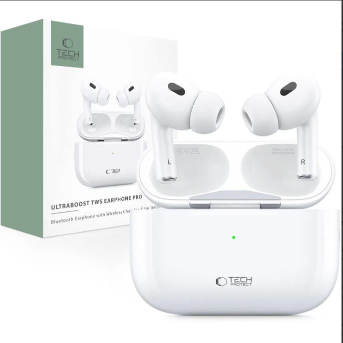 Tech-Protect UltraBoost Pro TWS ANC Bluetooth Headset - Fehér