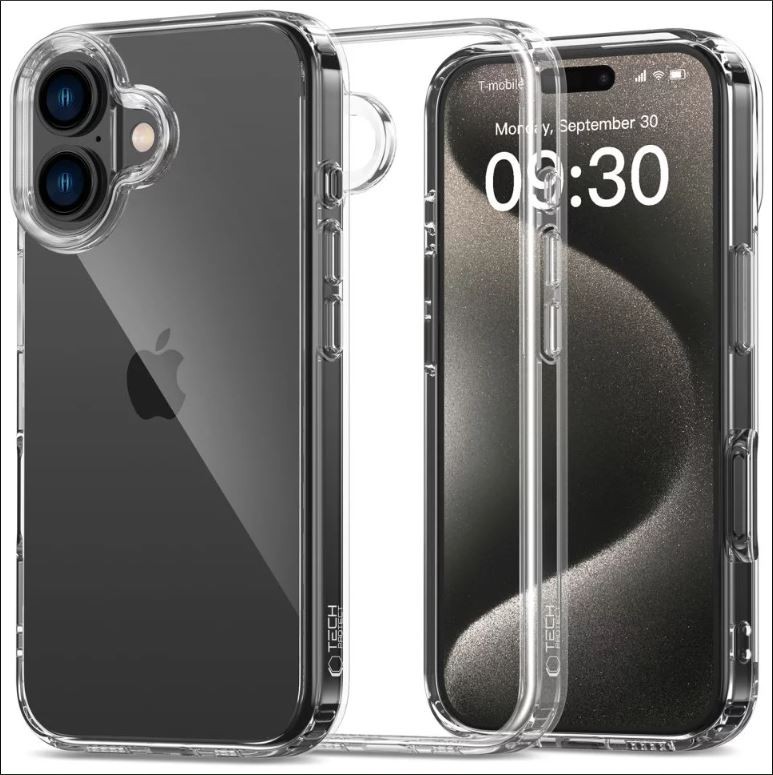 Apple iPhone 16 Tech-Protect FlexAir Hátlap - Átlátszó