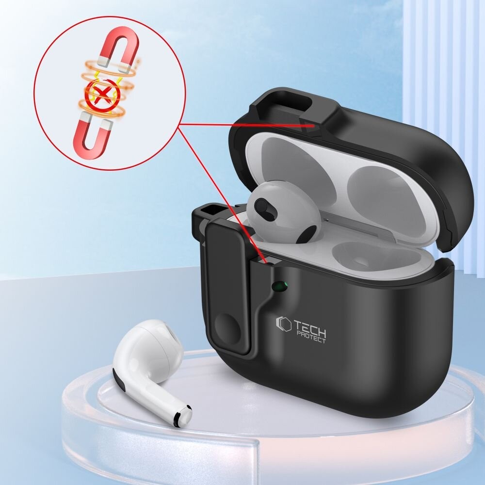 Apple AirPods 4 Tech-Protect Biztonsági Tok - Fekete