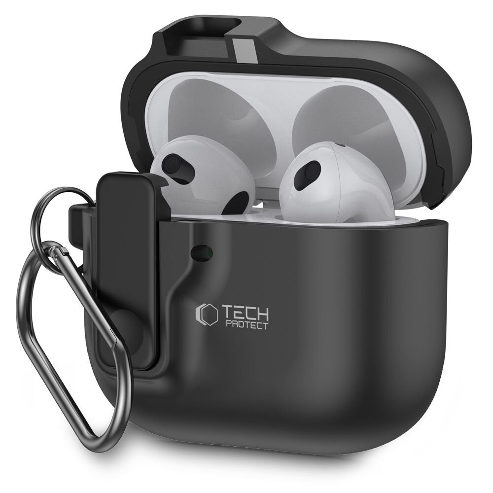 Apple AirPods 4 Tech-Protect Biztonsági Tok - Fekete