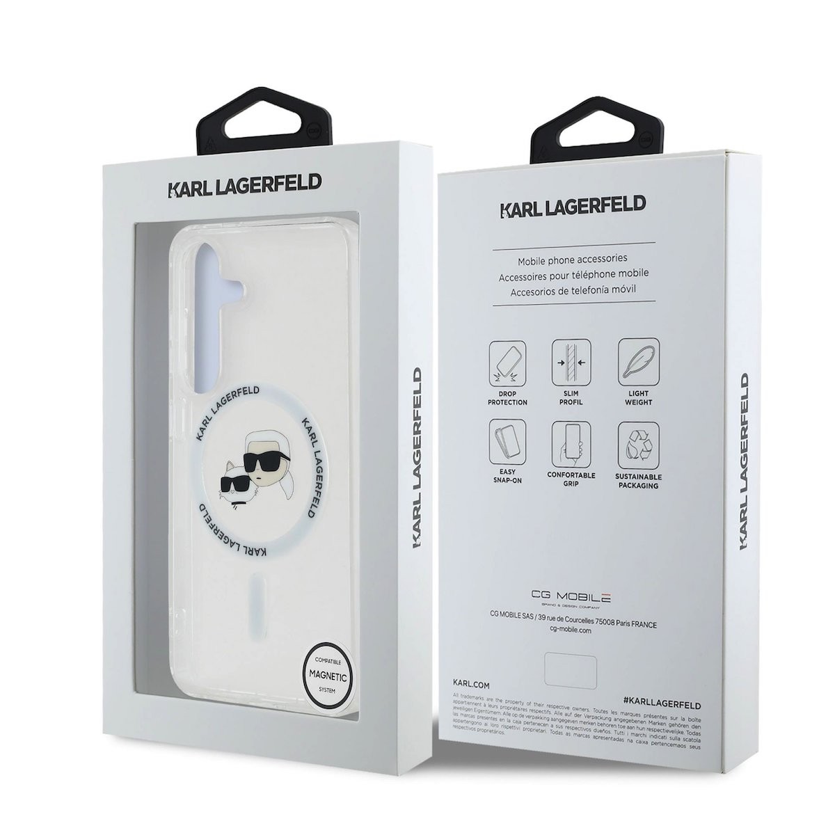 Samsung S25 KARL LAGERFELD KLHMS25SHLSKCH MagSafe IML Hátlap - Átlátszó