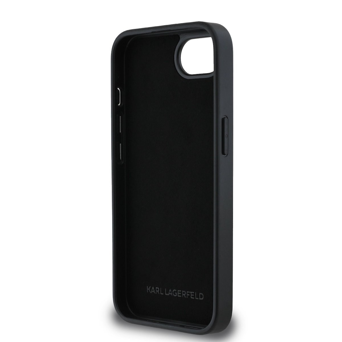 Apple iPhone 16e KARL LAGERFELD KLHCPSE4PFGKCPK Glitter Hátlap - Fekete