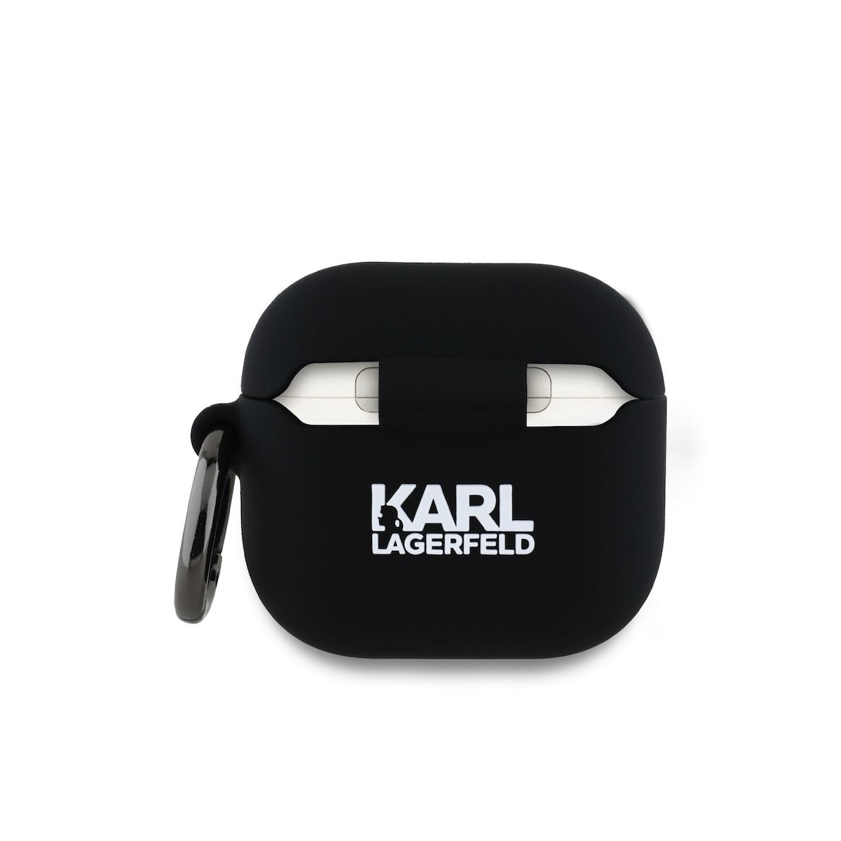 Apple Airpods 4 KARL LAGERFELD KLA4RUNCHK Liquid Silicon Tartó - Fekete