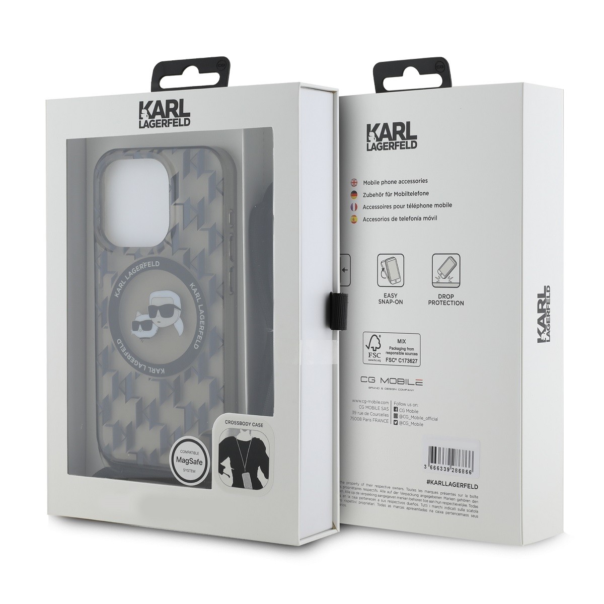 Apple iPhone 15 Pro KARL LAGERFELD KLHMP15LHCKCKLCK Magsafe IML Hátlap - Á