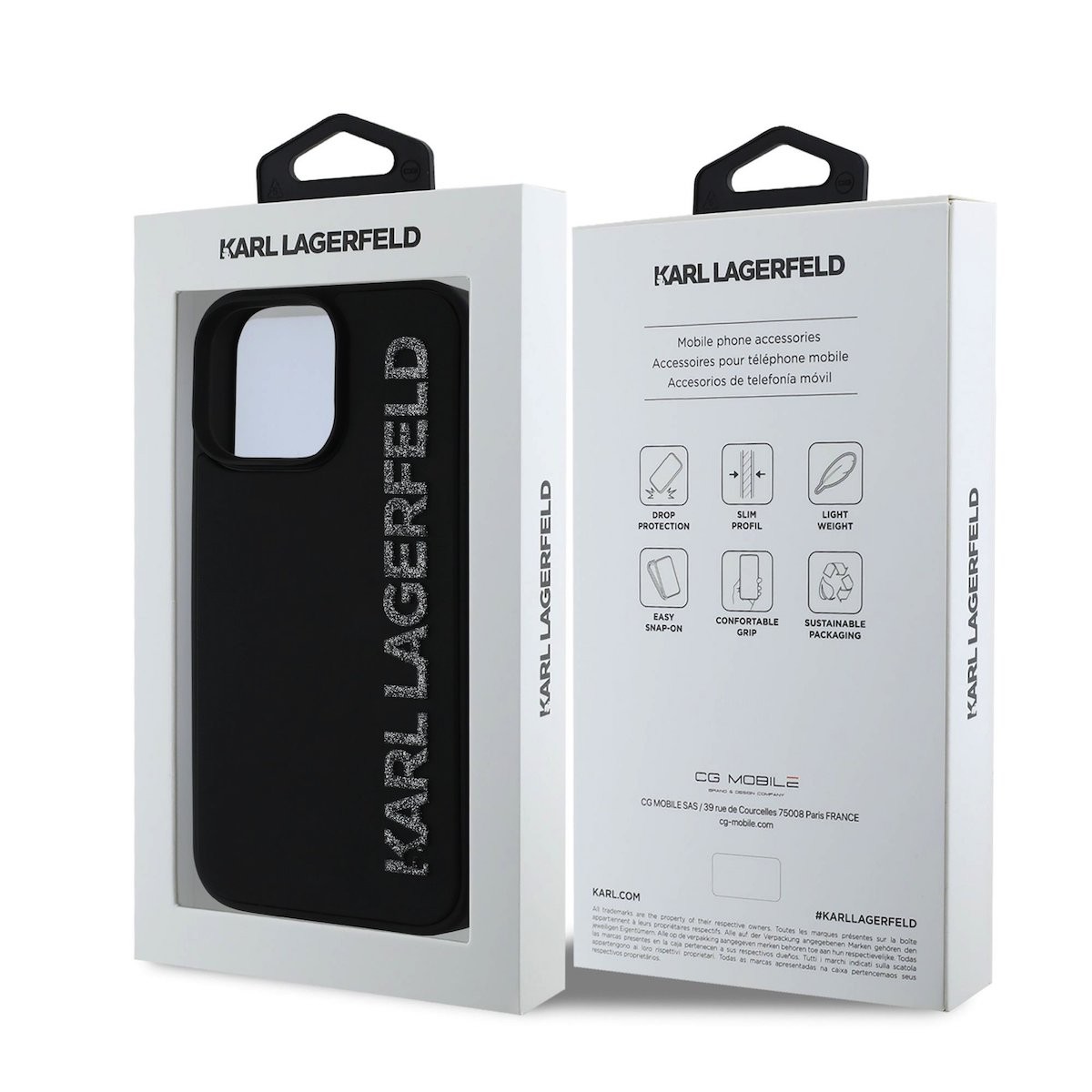 Apple iPhone 16 Pro KARL LAGERFELD KLHCP16LRBKGVCK Hátlap - Fekete