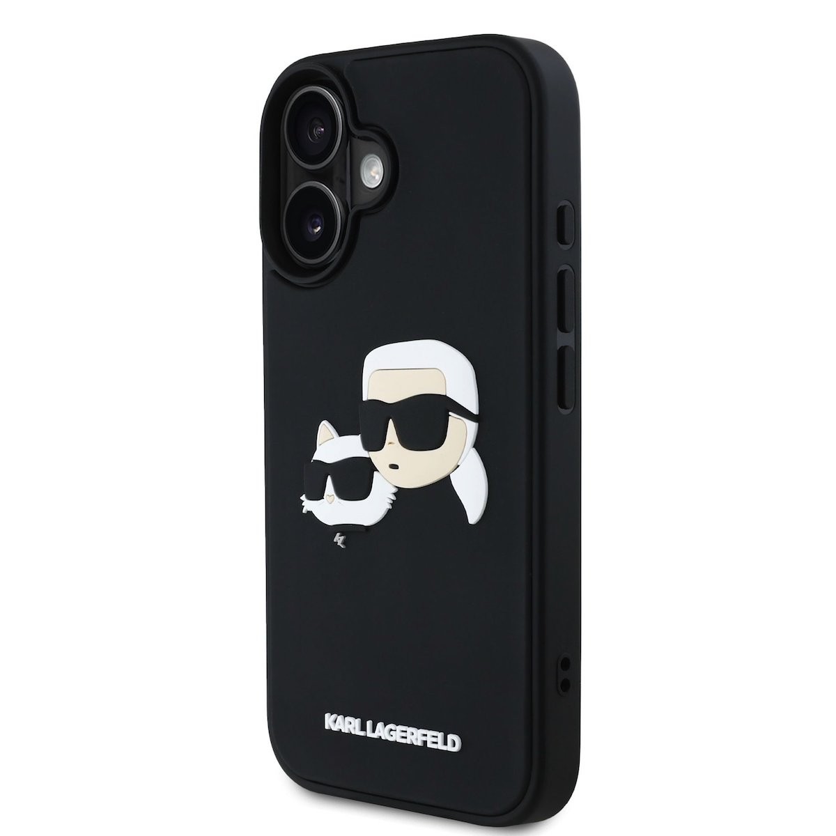 Apple iPhone 16 KARL LAGERFELD KLHCP16SRBCKCHLK Hátlap - Fekete