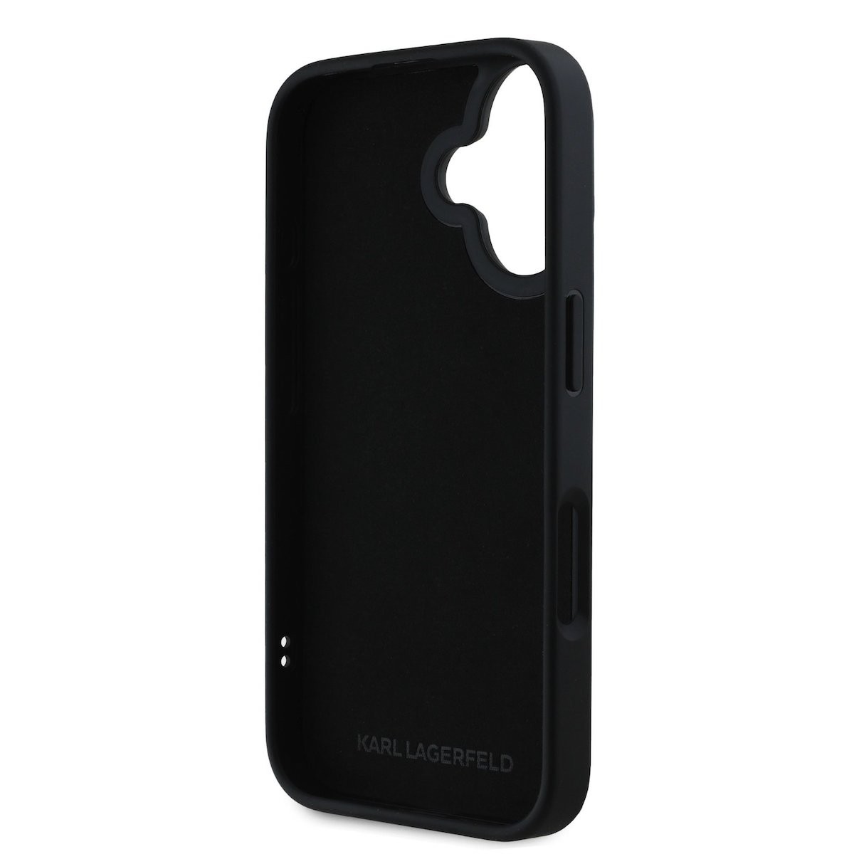 Apple iPhone 16 KARL LAGERFELD KLHCP16SRBCKCHLK Hátlap - Fekete