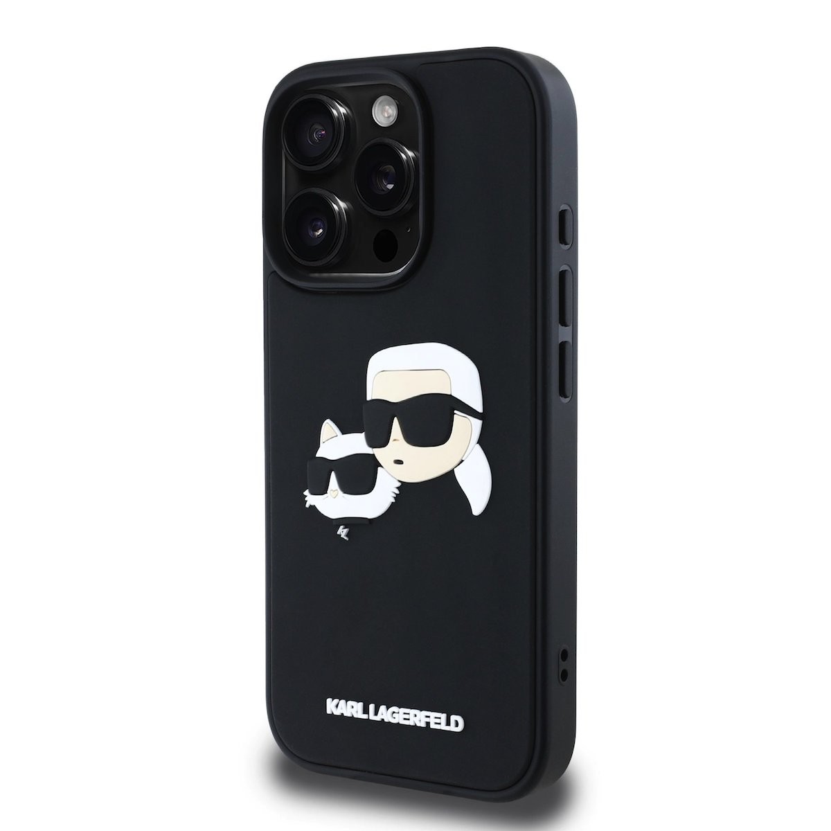 Apple iPhone 16 Pro KARL LAGERFELD KLHCP16LRBCKCHLK Hátlap - Fekete