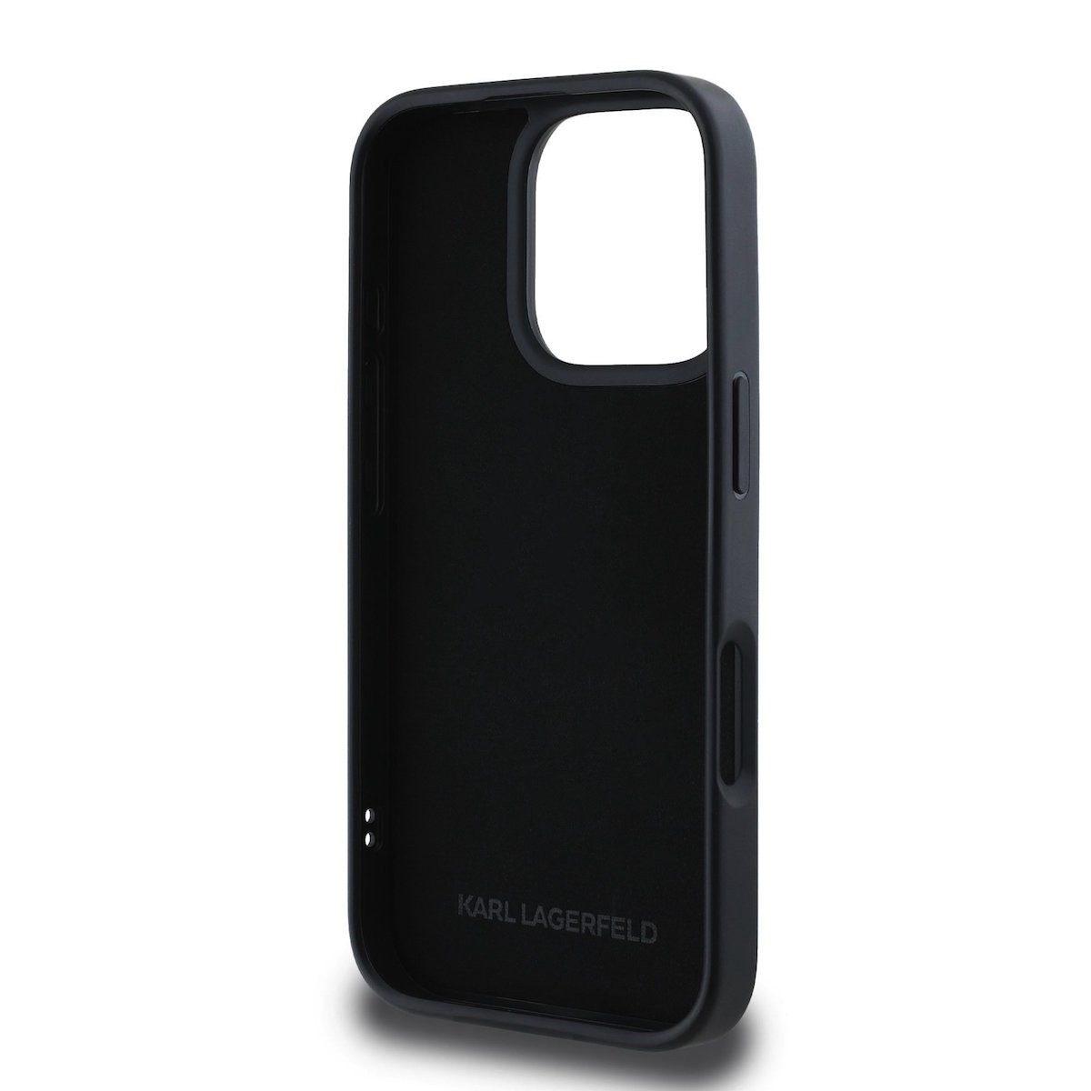 Apple iPhone 16 Pro Max KARL LAGERFELD KLHCP16XRBCKCHLK Hátlap - Fekete