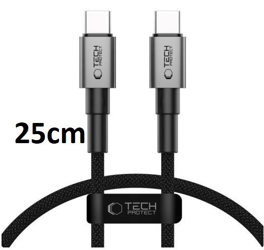 Tech-Protect UltraBoost 60W USB Type-C 25cm Adatkábel - Fekete