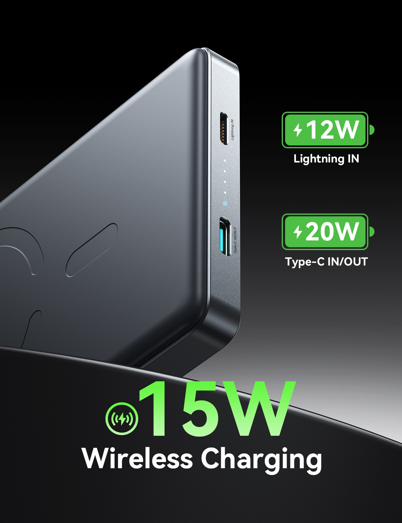 Joyroom JR-PBM08 Pro 10000mAh 20W MagSafe Powerbank - Grafit